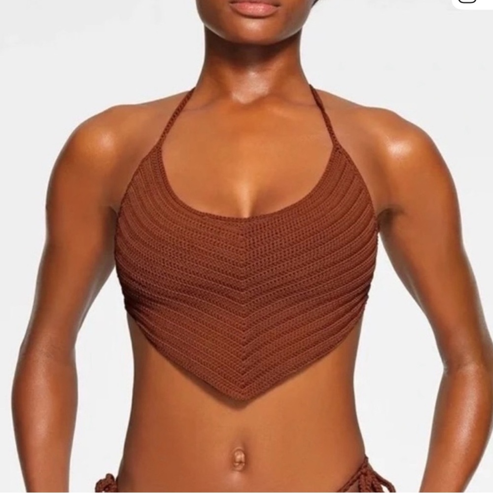 SKIMS Coco Crochet Halter Swim Top